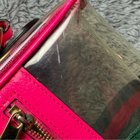 Authentic Gucci Ophidia Mini Transparent Crossbody Bag in Fluorescent Pink - Picture 9 of 15